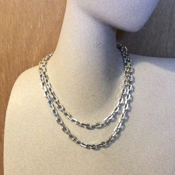 Chunky Silver Long Necklace - Picture 3 of 5